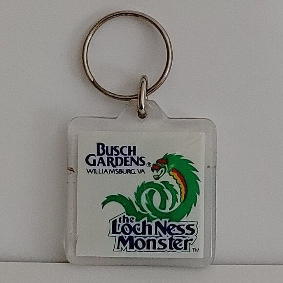VINTAGE BUSCH GARDENS Loch Ness Monster Rollercoaster Keychain Souvenir Theme - Picture 1 of 3